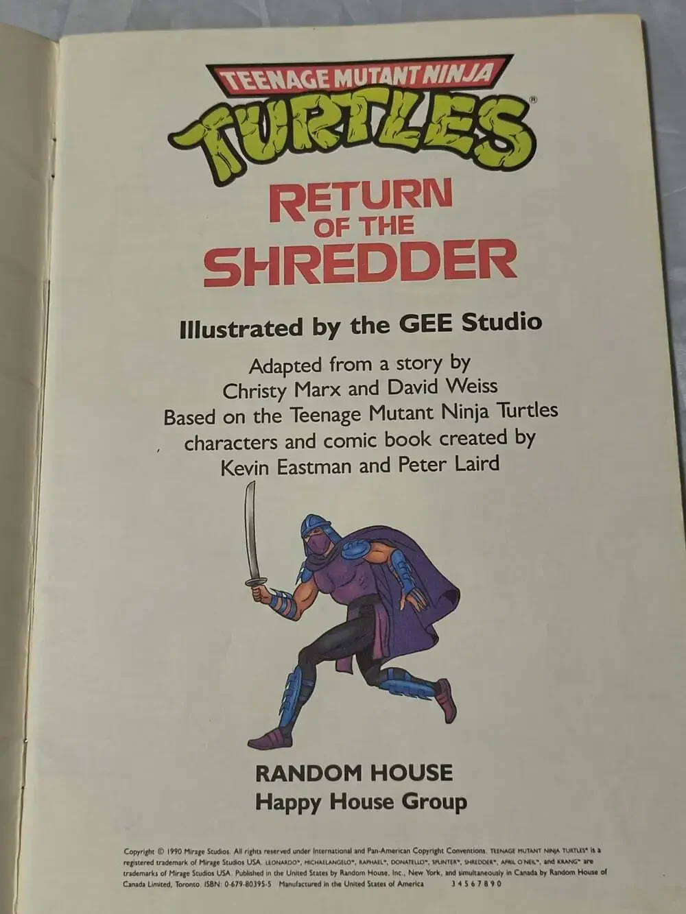 Teenage Mutant Ninja Turtles Lot Of 8 PB Books 1990 Random House Illus